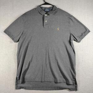 Polo Ralph Lauren Men’s XL Gray Pima Cotton Polo Shirt Classic Fit Short Sleeve